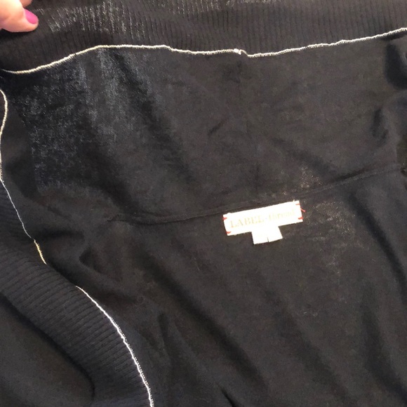 Label + Thread size M black light weight cardigan sweater layer work fall winter - Picture 13 of 13